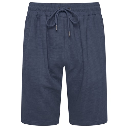 KAM Jacquard-Jersey-Shorts mit Strukturmuster, Vintage Indigo